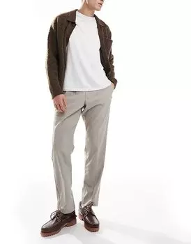 Зауженные элегантные брюки на шнурке бежевого цвета Jack & Jones