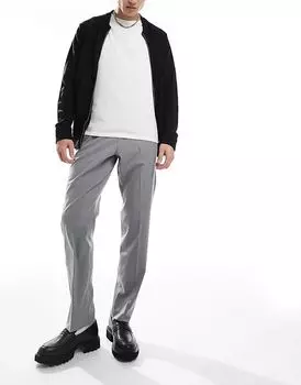 Зауженные элегантные брюки на шнурке серого цвета Jack & Jones