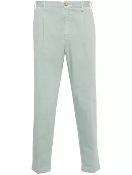 Зауженные брюки 54 средней посадки Incotex, зеленый