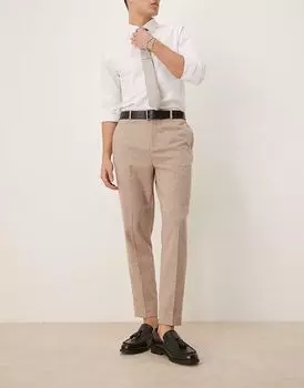 Зауженные брюки ASOS DESIGN из смеси шерсти в цвете «песок»