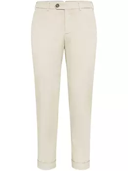 Зауженные брюки чинос Brunello Cucinelli, бежевый