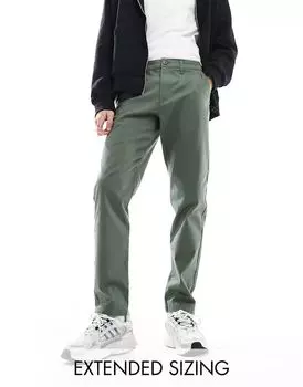Зауженные брюки чинос цвета хаки ASOS