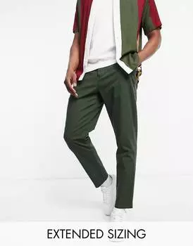 Зауженные брюки чинос цвета хаки ASOS DESIGN