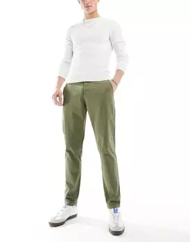 Зауженные брюки чиносы цвета хаки Jack & Jones
