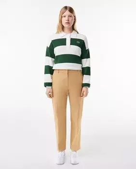 Зауженные брюки-чиносы из хлопка Lacoste, бежевый