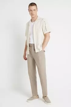 Зауженные брюки-чиносы с петлями для ремня River Island, коричневый