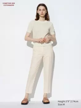 Зауженные брюки до щиколотки Uniqlo, цвет 30 бежевый