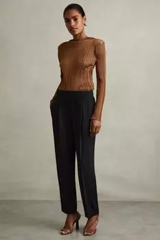 Зауженные брюки Dolly со складками спереди Reiss, синий