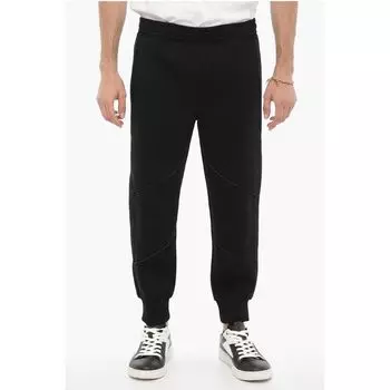 Зауженные брюки-джоггеры с низкой посадкой и окантовкой Neil Barrett, Black