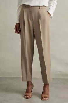 Зауженные брюки Eden Taper со складками спереди Reiss, нейтральный