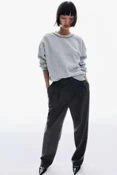Зауженные брюки H&M, серый
