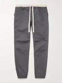 Зауженные брюки из эластичного хлопкового твила с кулиской для спортзала BEAMS PLUS, серый