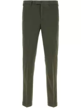 Зауженные брюки из эластичного материала PT Torino, зеленый