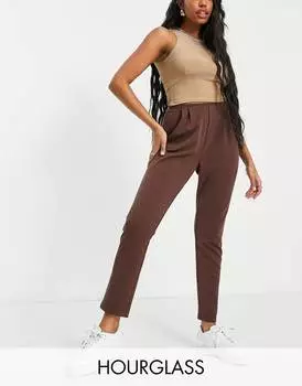 Зауженные брюки из джерси цвета мокко ASOS DESIGN Hourglass