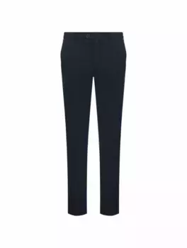 Зауженные брюки из габардина Kiton, тёмно-синий