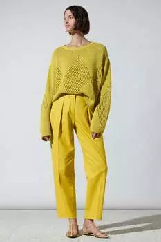Зауженные брюки из габардина LUISA CERANO, цвет acid yellow