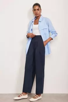 Зауженные брюки из хлопка Mint Velvet, синий