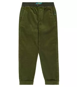 Зауженные брюки из хлопкового вельвета Scotch & Soda Kids, зеленый