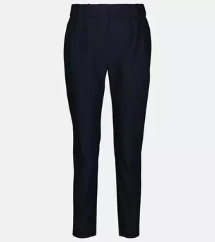 Зауженные брюки из смесового хлопка Brunello Cucinelli, красный
