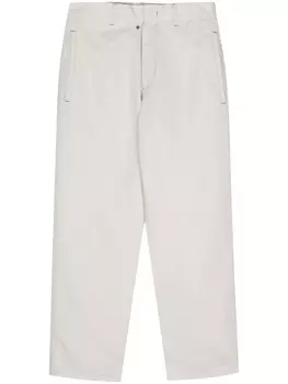 Зауженные брюки из смесового льна Emporio Armani, серый