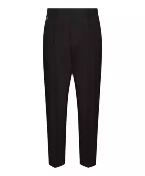 Зауженные брюки из смесовой шерсти Low Brand, коричневый