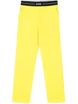 Зауженные брюки из вирджинской шерсти MSGM, желтый