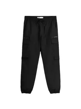 Зауженные брюки-карго Bershka, черный