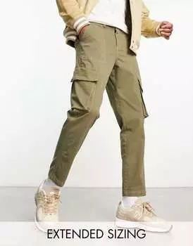 Зауженные брюки карго цвета хаки ASOS DESIGN