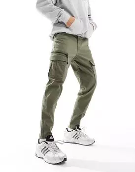 Зауженные брюки карго цвета хаки Jack & Jones Intelligence