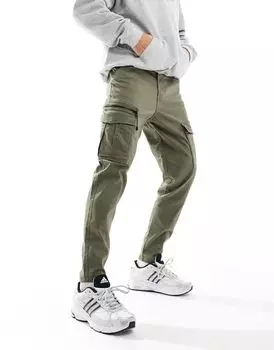 Зауженные брюки карго цвета хаки Jack & Jones Intelligence