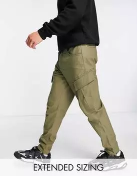 Зауженные брюки карго цвета хаки с рип-стоп ASOS DESIGN