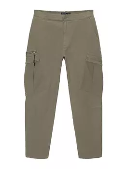 Зауженные брюки-карго Pull&Bear, бежевый