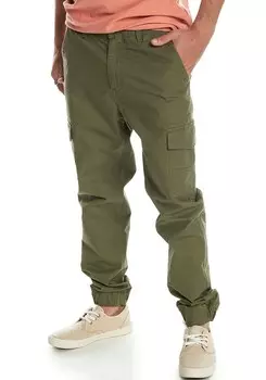 Зауженные брюки-карго QUIKSILVER, оливковый