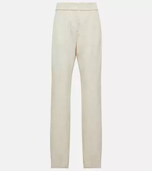 Зауженные брюки Le Pantalon Tibau с высокой посадкой JACQUEMUS, белый
