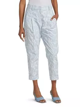 Зауженные Брюки Phillip Lim с вышивкой в ​​виде абстрактных животных, blue / ivory