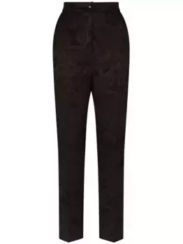 Зауженные брюки с цветочным узором DOLCE & GABBANA, черный