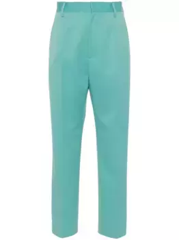 Зауженные брюки с декоративной строчкой MM6 Maison Margiela, зеленый
