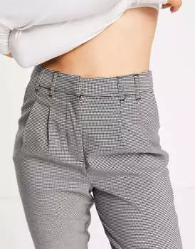 Зауженные брюки с коричневым узором New Look