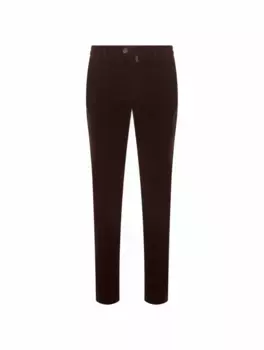 Зауженные брюки с логотипом Kiton, коричневый