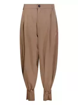 Зауженные брюки с манжетами и складками DARKPARK, нейтральный