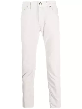 Зауженные брюки с нашивкой-логотипом Jacob Cohn, белый