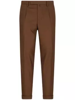 Зауженные брюки с отутюженными стрелками Briglia 1949, коричневый