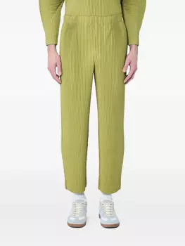 Зауженные брюки с плиссированным эффектом Homme Pliss Issey Miyake, зеленый
