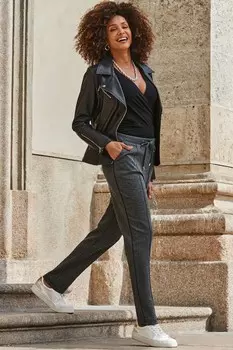 Зауженные брюки с полосками Sosandar, серый