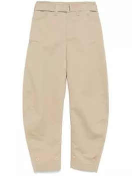 Зауженные брюки с поясом LEMAIRE, нейтральный цвет