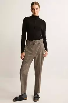 Зауженные брюки с поясом Next, серый