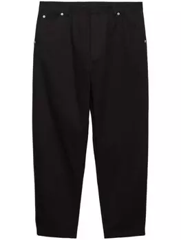 Зауженные брюки с треугольным логотипом Prada, черный