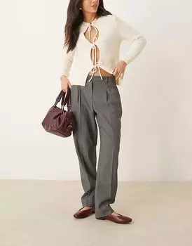 Зауженные брюки с высокой посадкой в угольно-угольном цвете Abercrombie & Fitch