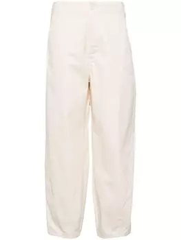 Зауженные брюки с завышенной талией Yves Salomon, белый