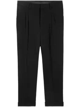 Зауженные брюки со складками AMI Paris, черный